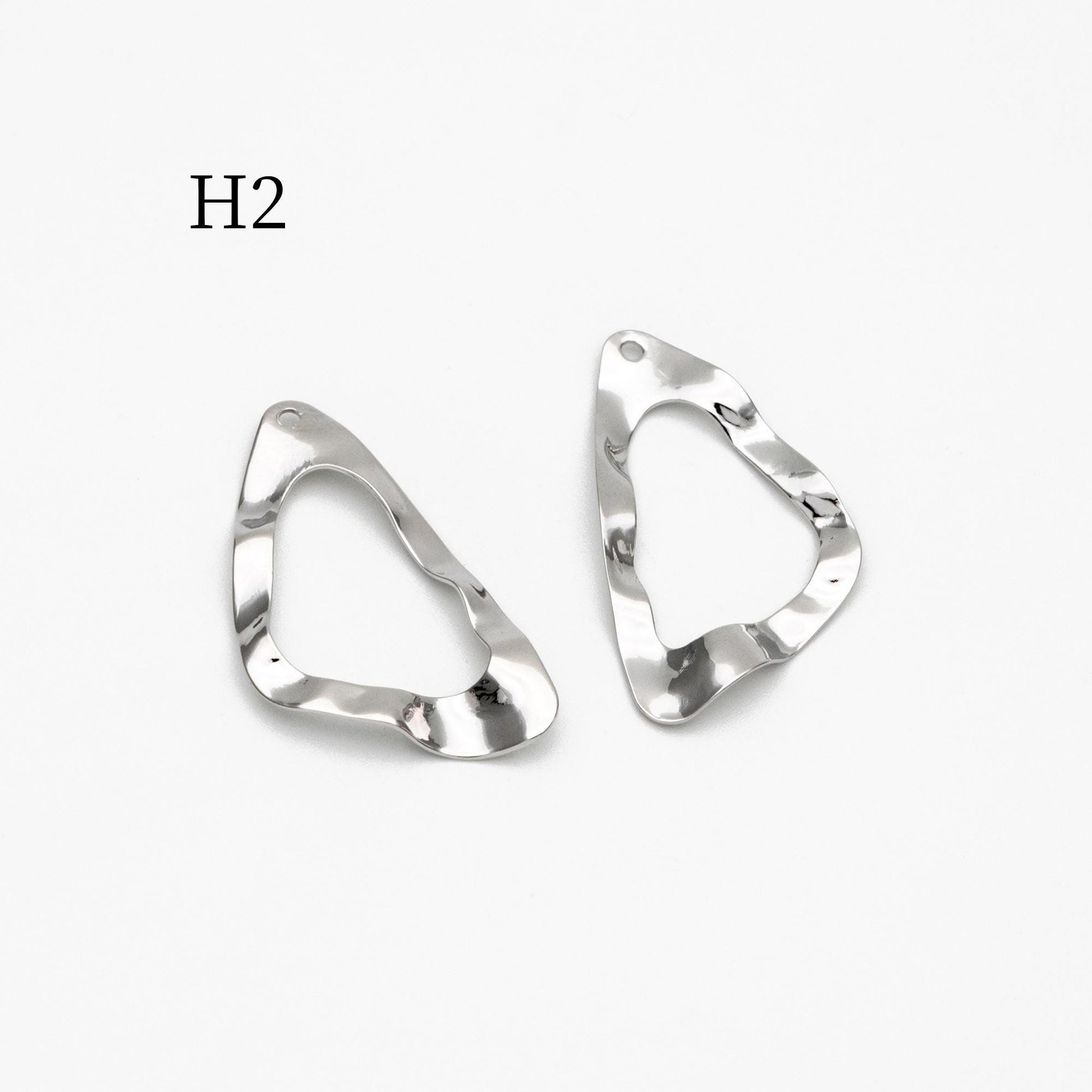 10pcs Gold/ Silver Tone Hammered Geometric Charms , Gold/ Rhodium plated Brass, Polished Earring Pendants (GB-402)