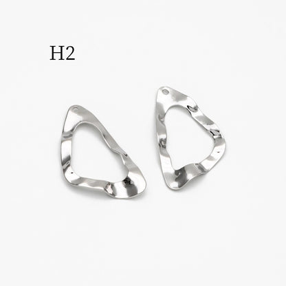 10pcs Gold/ Silver Tone Hammered Geometric Charms , Gold/ Rhodium plated Brass, Polished Earring Pendants (GB-402)