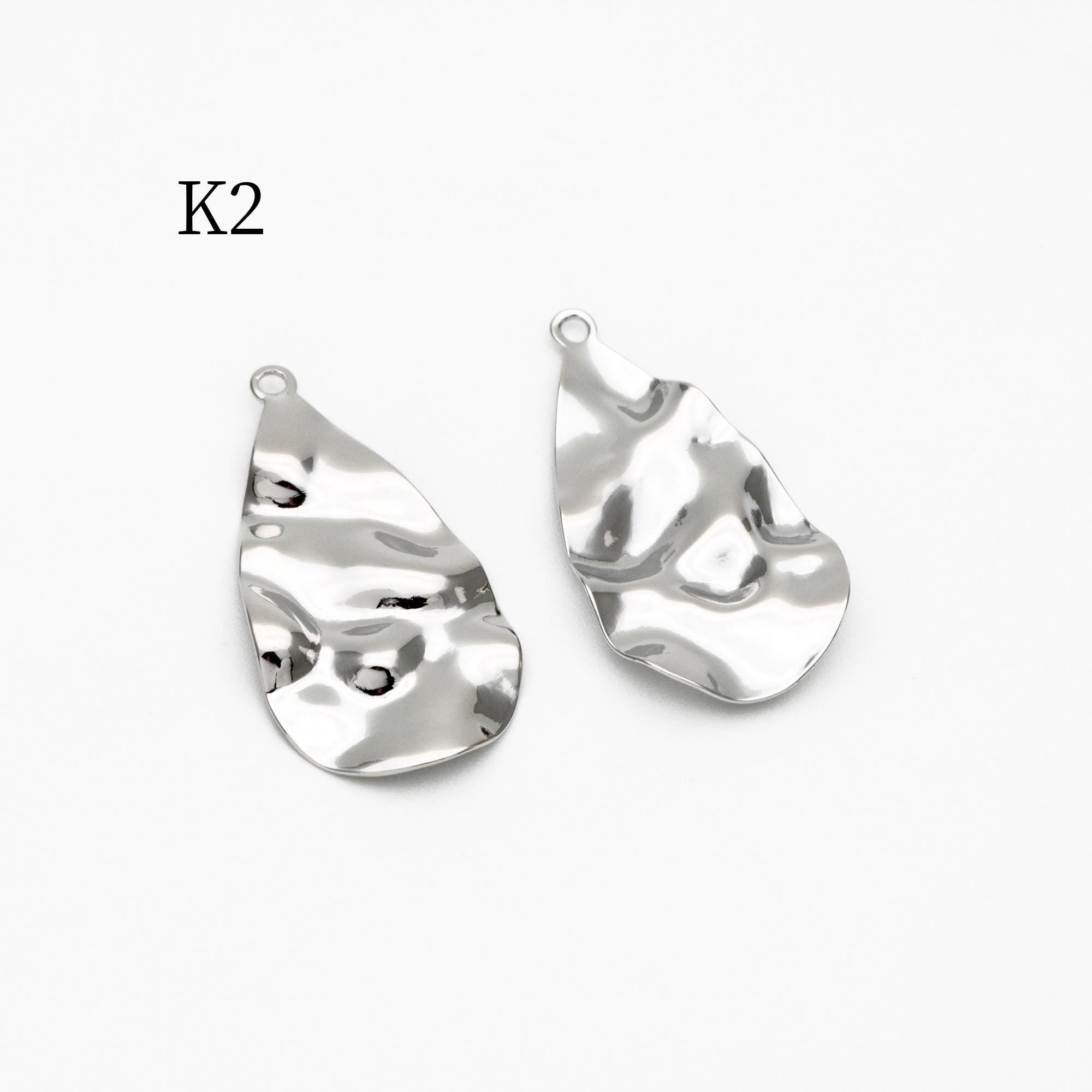 10pcs Gold/ Silver Tone Hammered Geometric Charms , Gold/ Rhodium plated Brass, Polished Earring Pendants (GB-402)