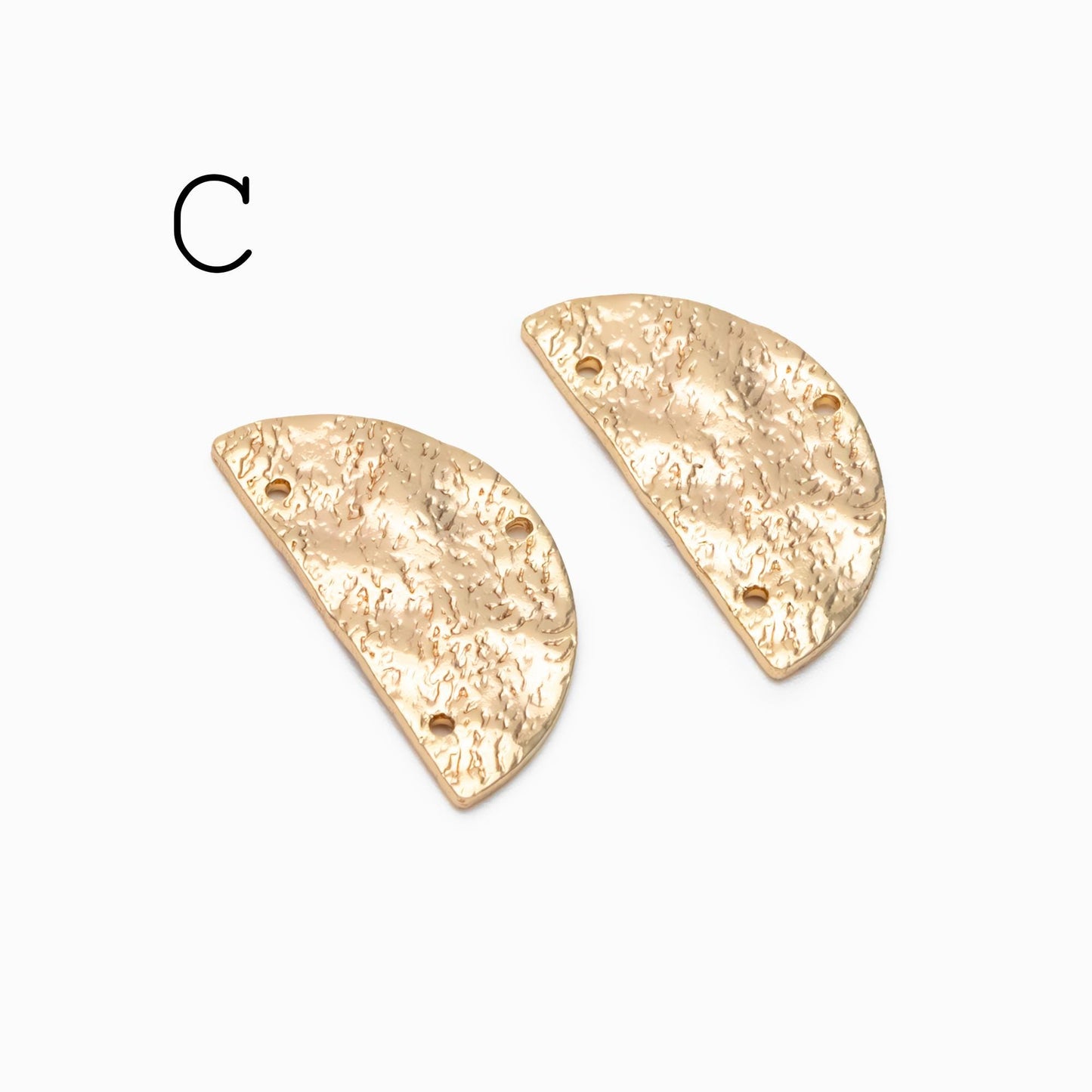 10pcs Gold/ Silver Tone Hammered Charm Connectors, Gold/ Rhodium plated Brass, Rustic Geometric Pendents (GB-1422)