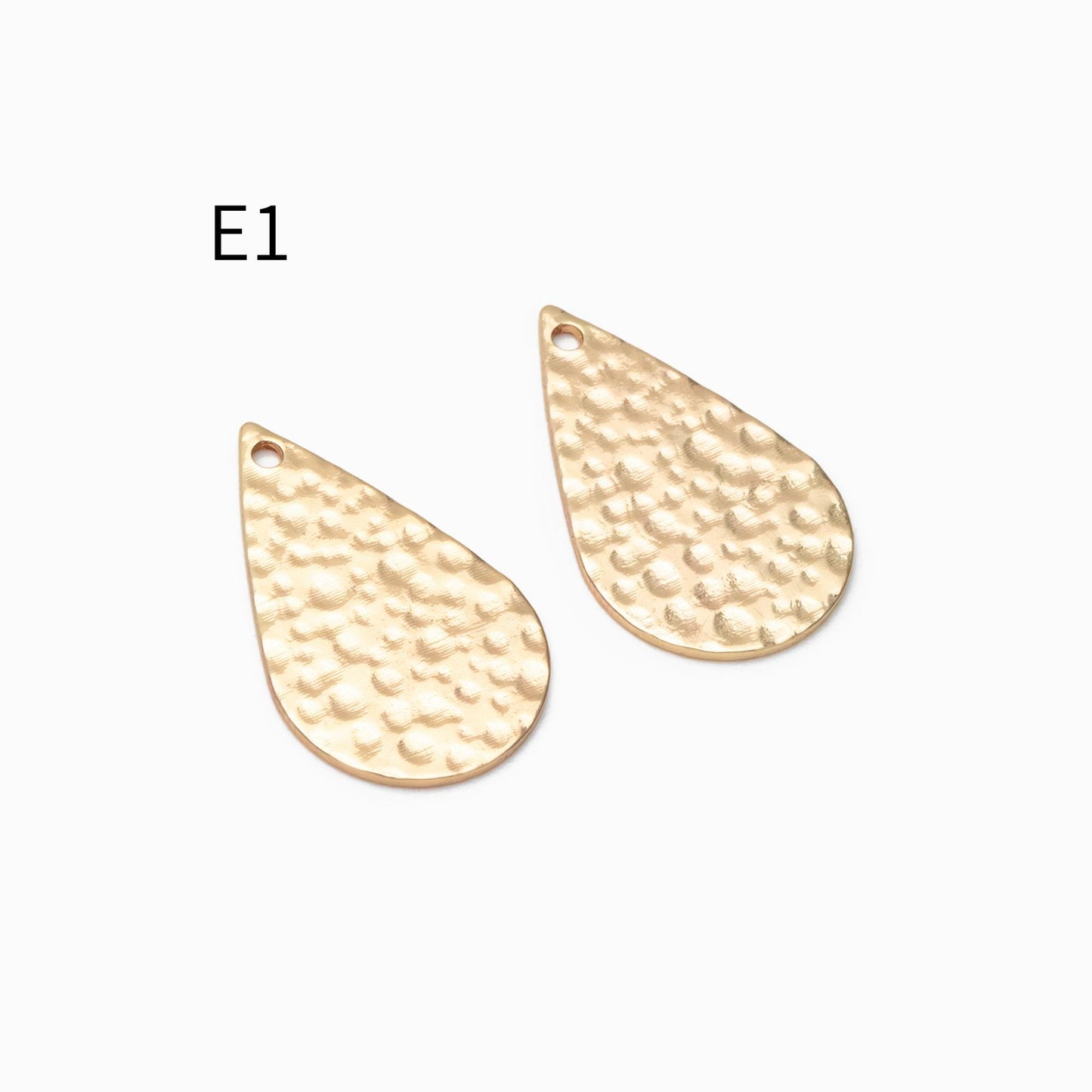 10pcs Gold/ Silver Tone Hammered Geometric Charm, Gold/ Rhodium plated Brass Earring Pendants (GB-1404)