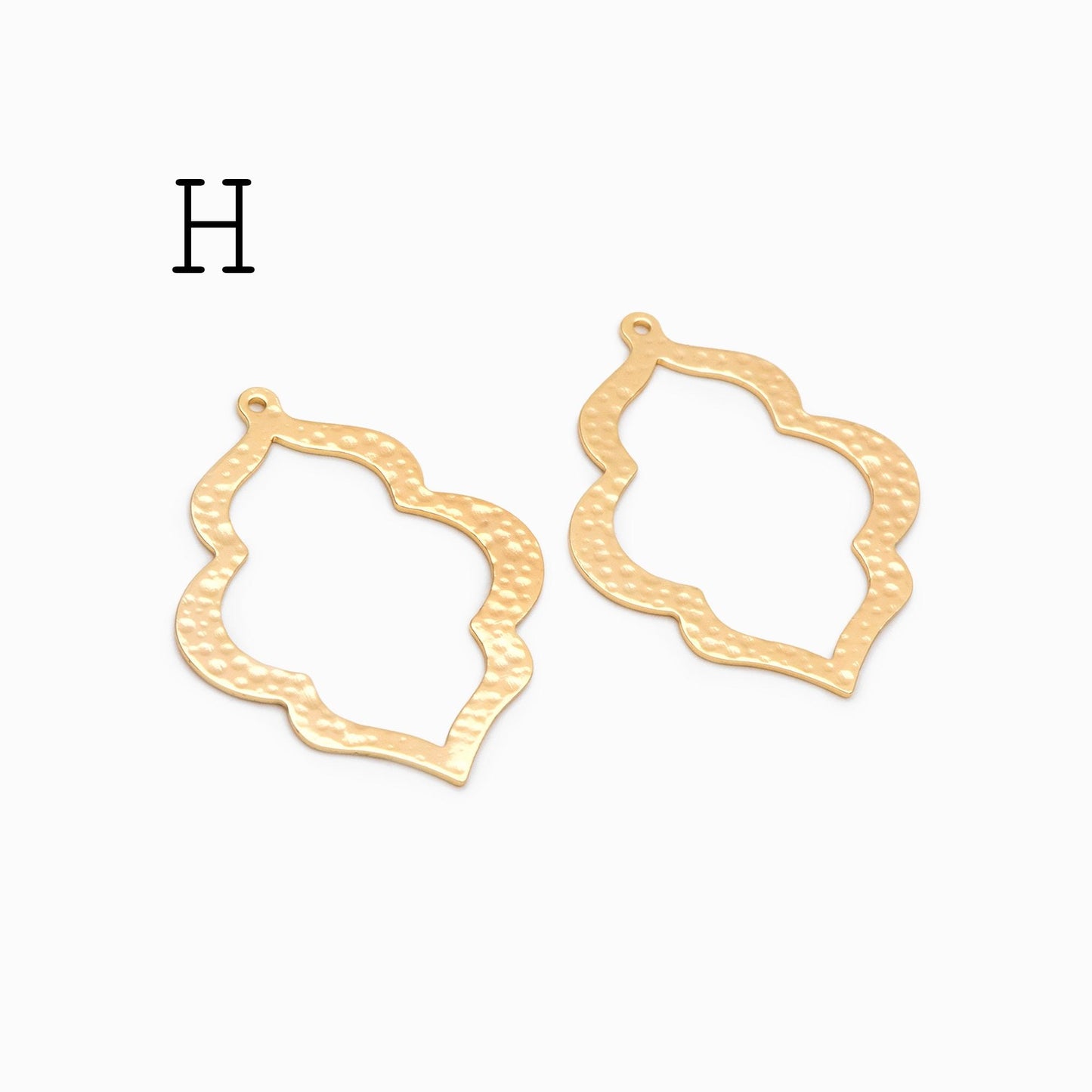 10pcs Gold/ Silver Tone Hammered Geometric Charm, Gold/ Rhodium plated Brass Earring Pendants (GB-1404)