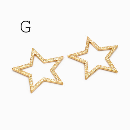 10pcs Gold Geometric Charm Connectors, 18K Gold plated Brass Earring Pendants (GB-2750)
