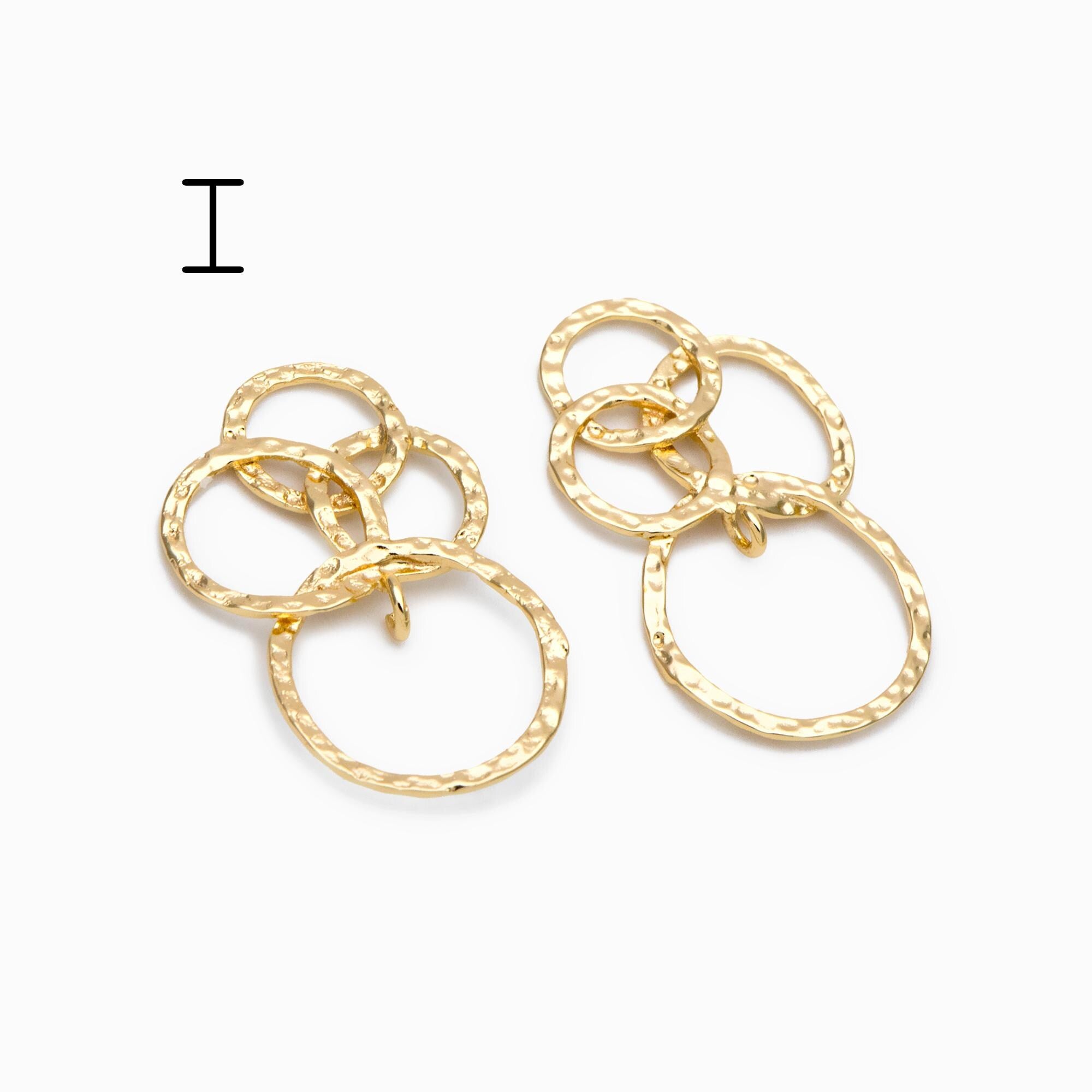 10pcs Gold Geometric Charm Connectors, 18K Gold plated Brass Earring Pendants (GB-2750)