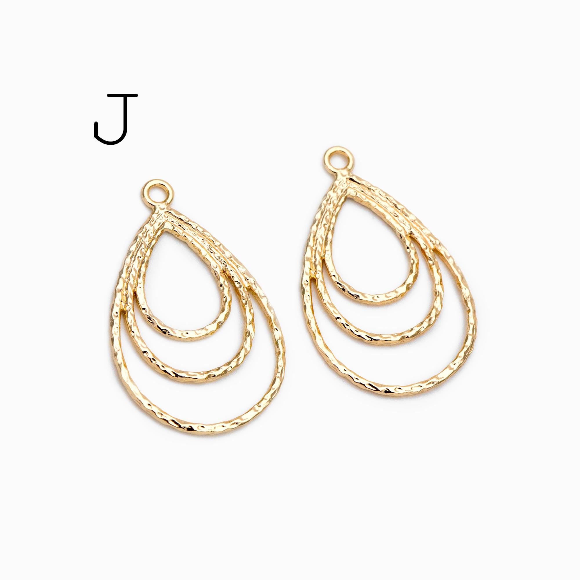 10pcs Gold Geometric Charm Connectors, 18K Gold plated Brass Earring Pendants (GB-2750)