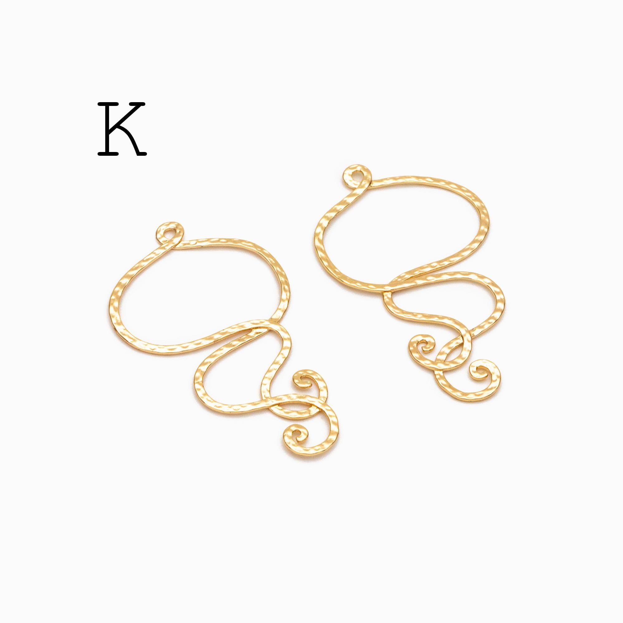 10pcs Gold Geometric Charm Connectors, 18K Gold plated Brass Earring Pendants (GB-2750)