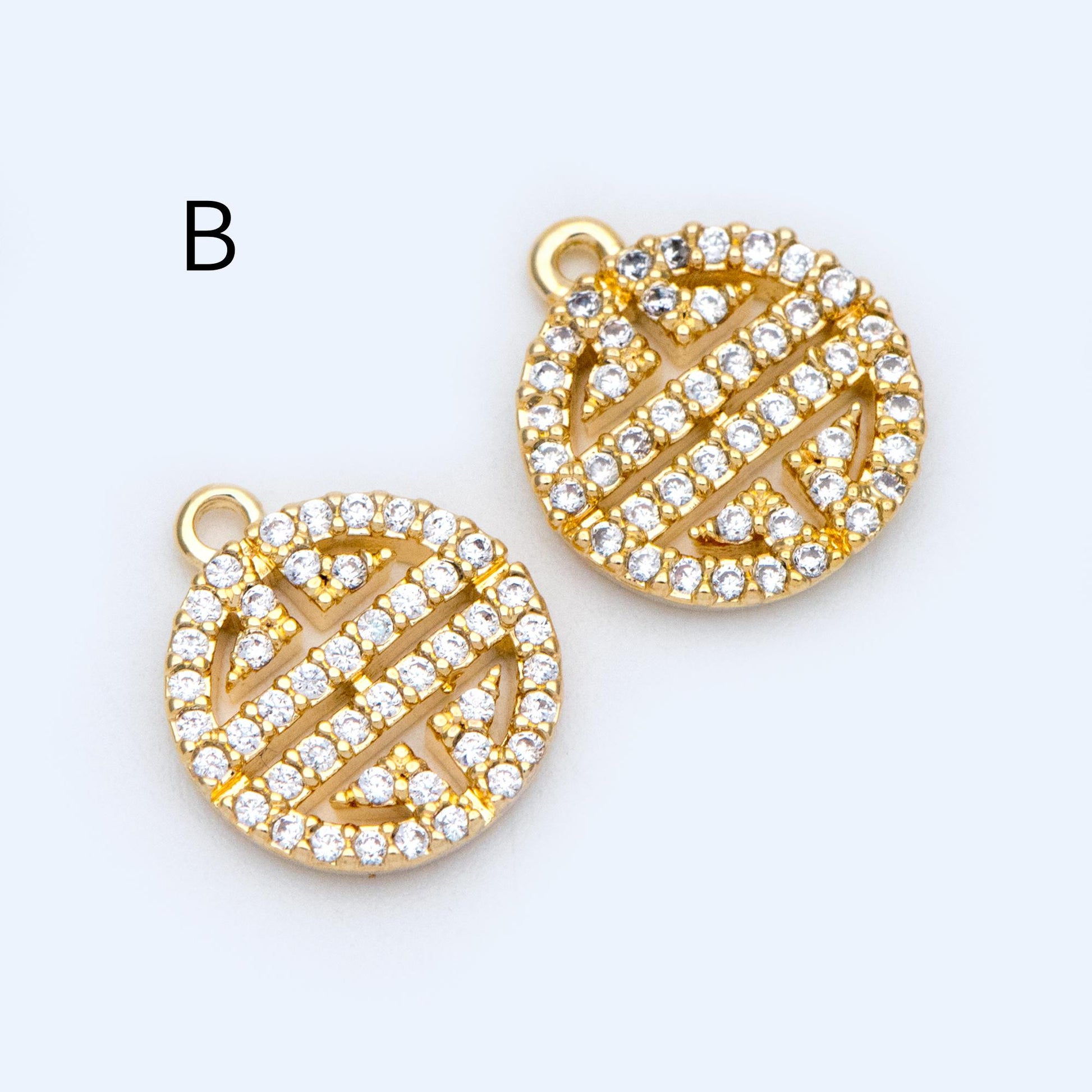 4pcs Gold Round Disc Charms , 18K Gold plated Brass, Jewelry Making, Diy Material, Jewelry Supplies (GB-3464)