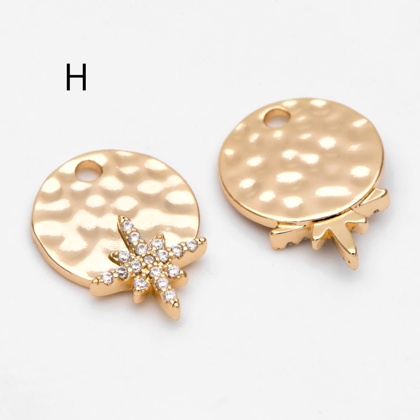 4pcs Gold Round Disc Charms , 18K Gold plated Brass, Jewelry Making, Diy Material, Jewelry Supplies (GB-3464)