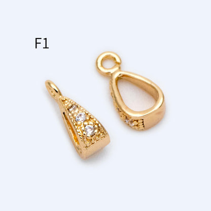 10pcs Gold/ Silver Tone Bail Connector, Gold/ Rhodium Plated Bails, Small Bail, Jewelry Bail, Pendant Bails, Metal Bails (GB-1468)