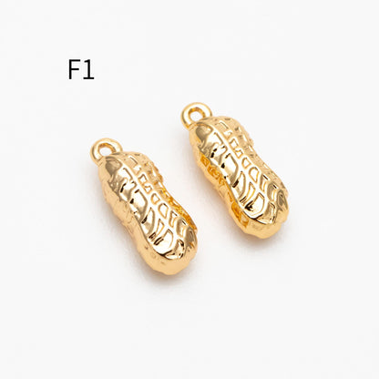 10pcs Gold/ Silver Nut Charms , 18K Gold/ Rhodium plated Brass, Jewelry Making, Diy Material, Jewelry Supplies (GB-4589)