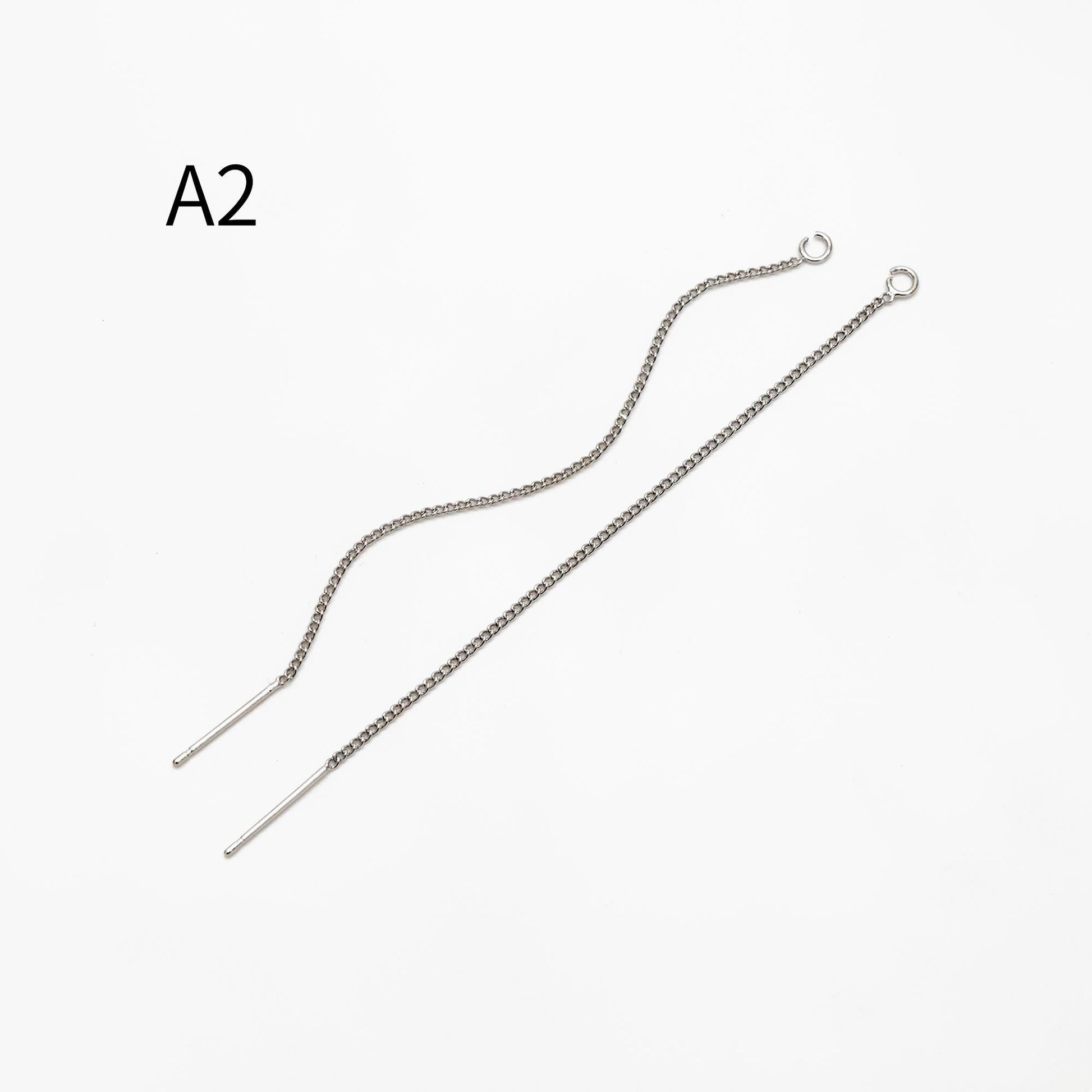 10pcs Gold/ Silver/ Rose Gold Ear Threader Earrings, Earwire Thread with Jump Ring, Color Not Easily Tarnish (GB-333)