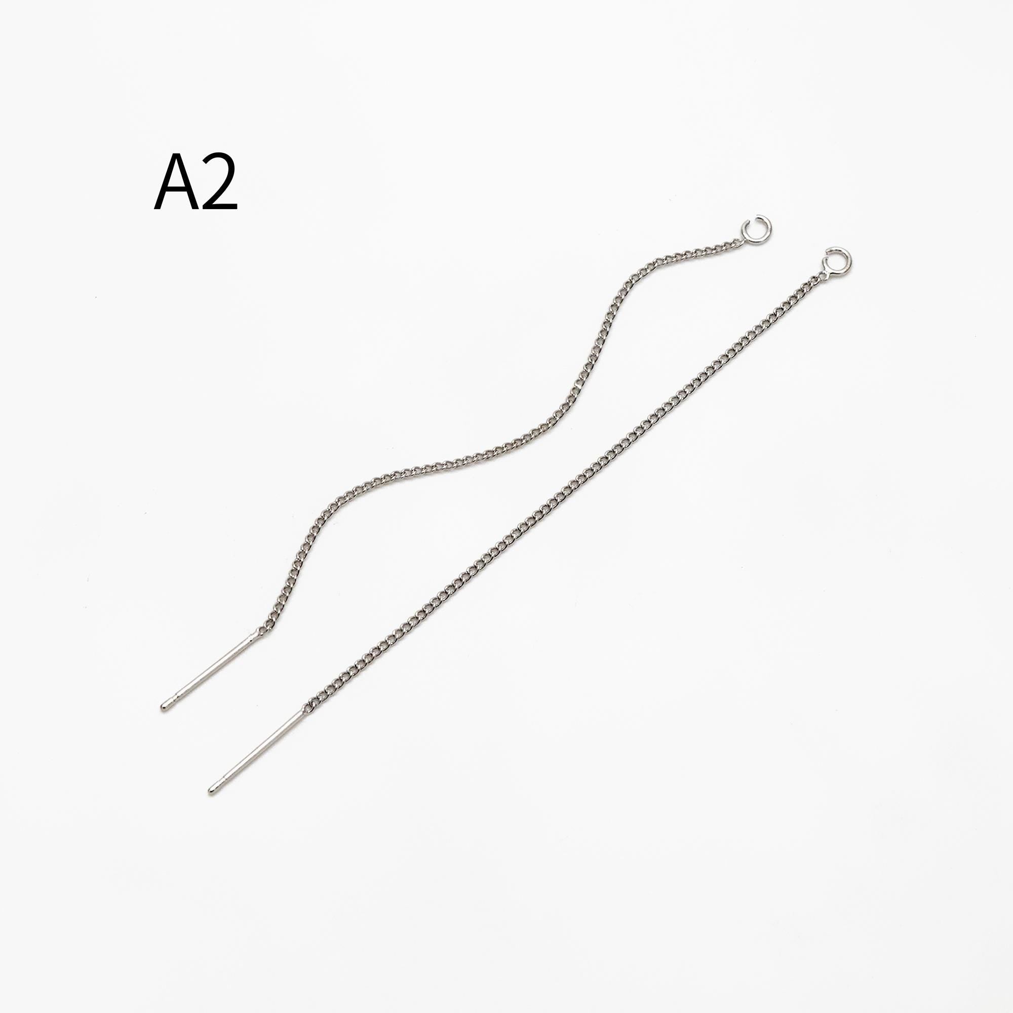 10pcs Gold/ Silver/ Rose Gold Ear Threader Earrings, Earwire Thread with Jump Ring, Color Not Easily Tarnish (GB-333)