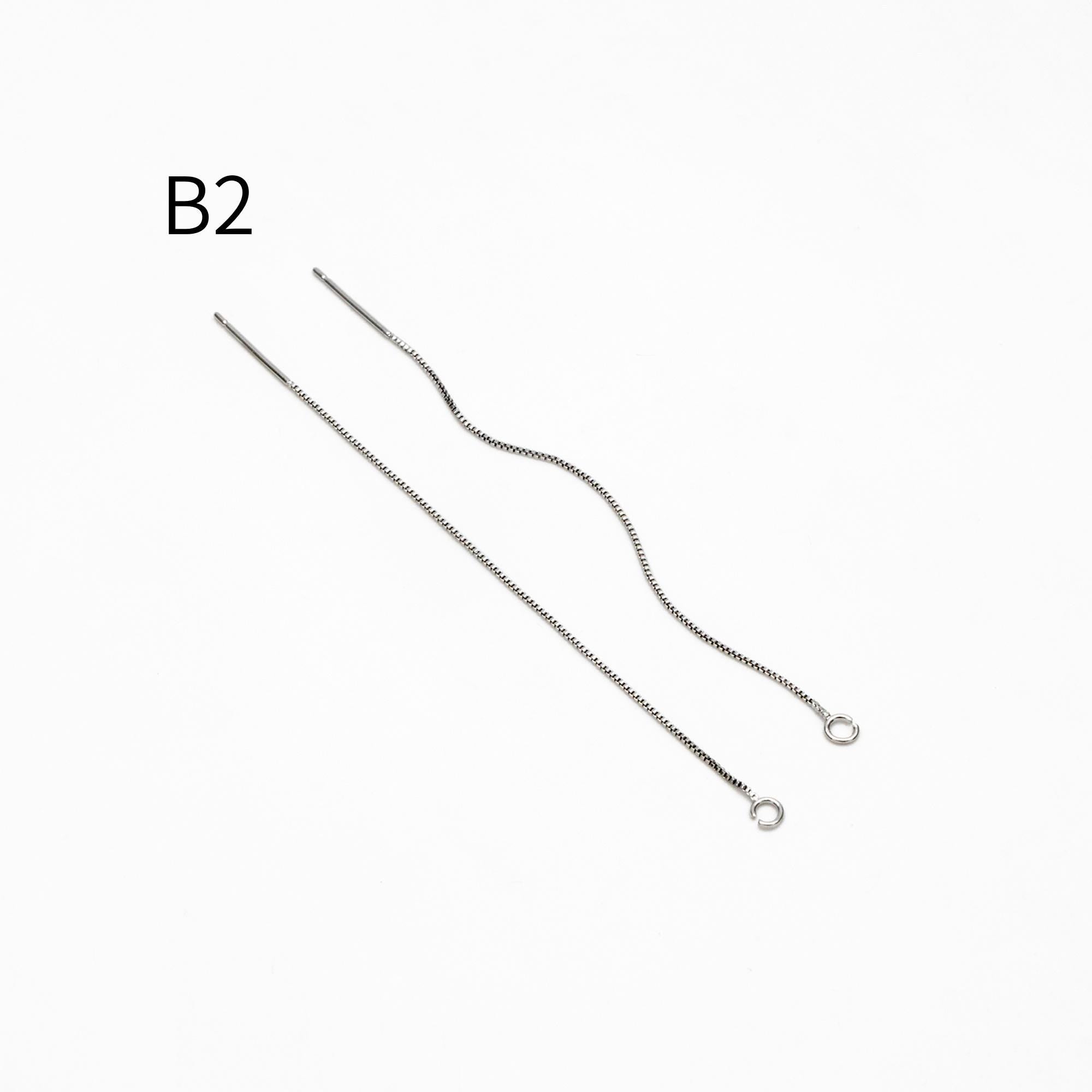 10pcs Gold/ Silver/ Rose Gold Ear Threader Earrings, Earwire Thread with Jump Ring, Color Not Easily Tarnish (GB-333)