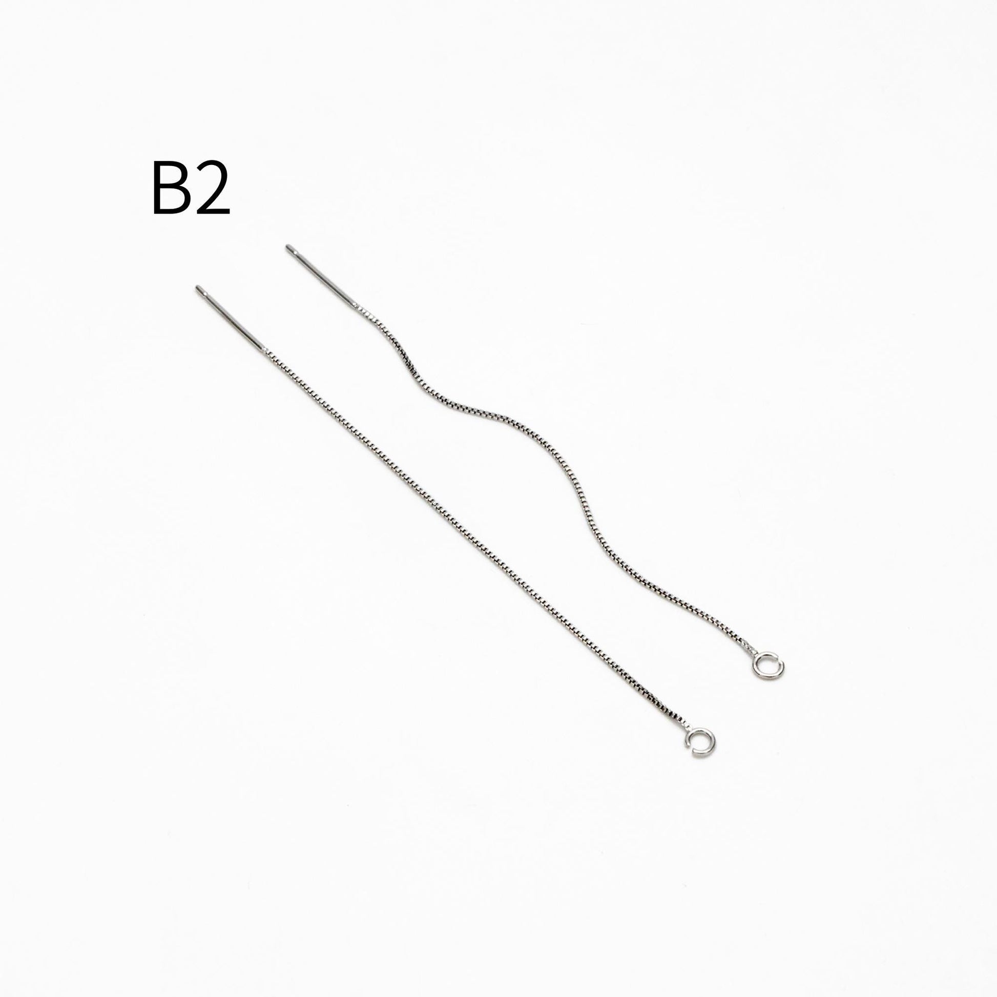 10pcs Gold/ Silver/ Rose Gold Ear Threader Earrings, Earwire Thread with Jump Ring, Color Not Easily Tarnish (GB-333)