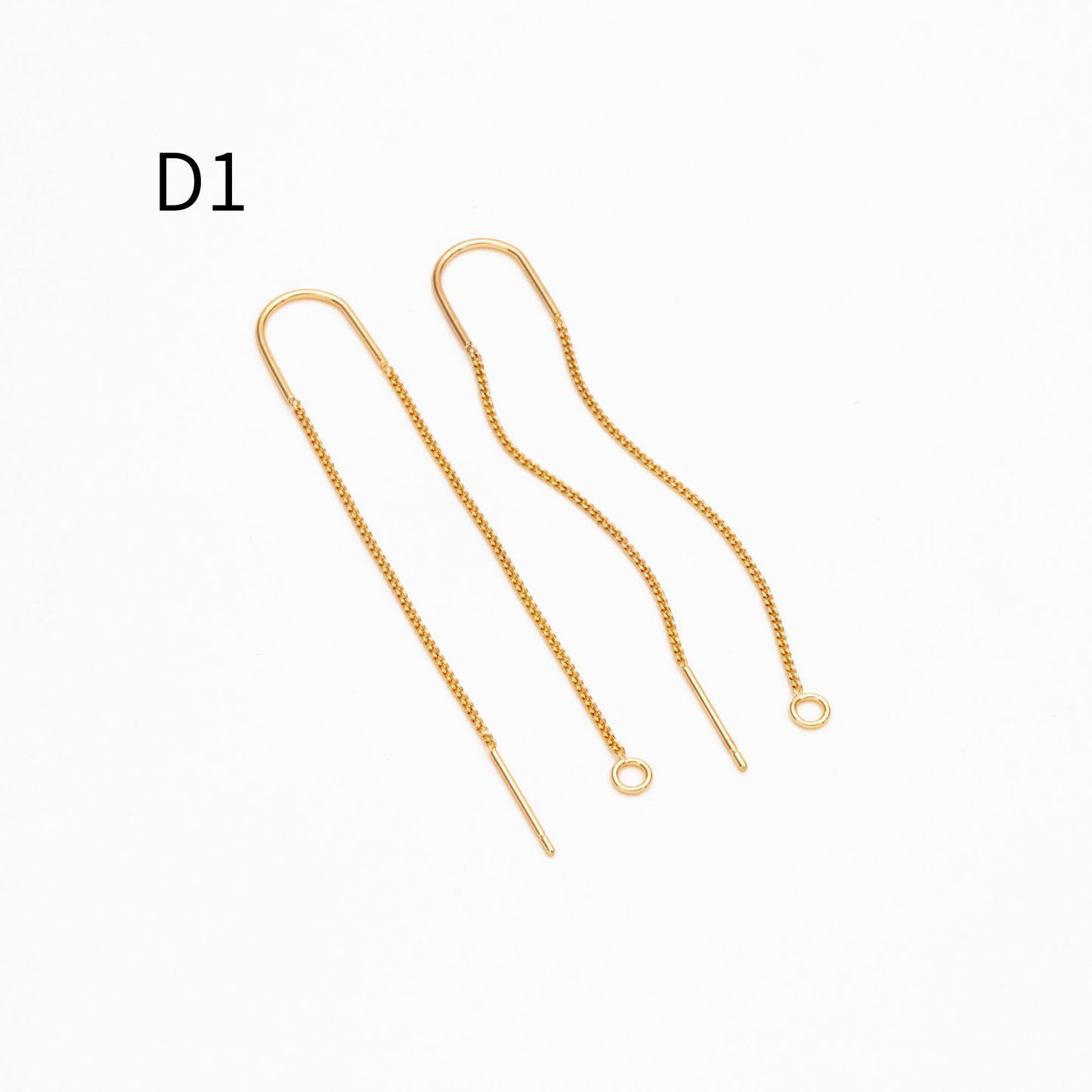 10pcs Gold/ Silver/ Rose Gold Ear Threader Earrings, Earwire Thread with Jump Ring, Color Not Easily Tarnish (GB-333)