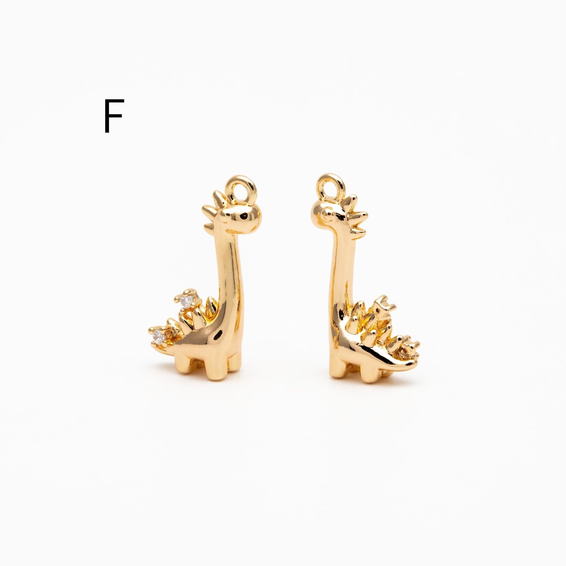 4pcs CZ Pave Gold/ Silver Tone Cute Animal Charms, Jewelry Making, Diy Material, Jewelry Supplies (GB-2074)