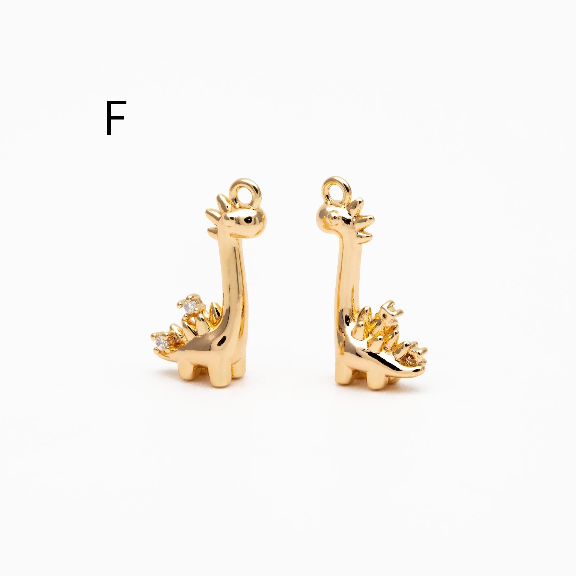 4pcs CZ Pave Gold/ Silver Tone Cute Animal Charms, Jewelry Making, Diy Material, Jewelry Supplies (GB-2074)