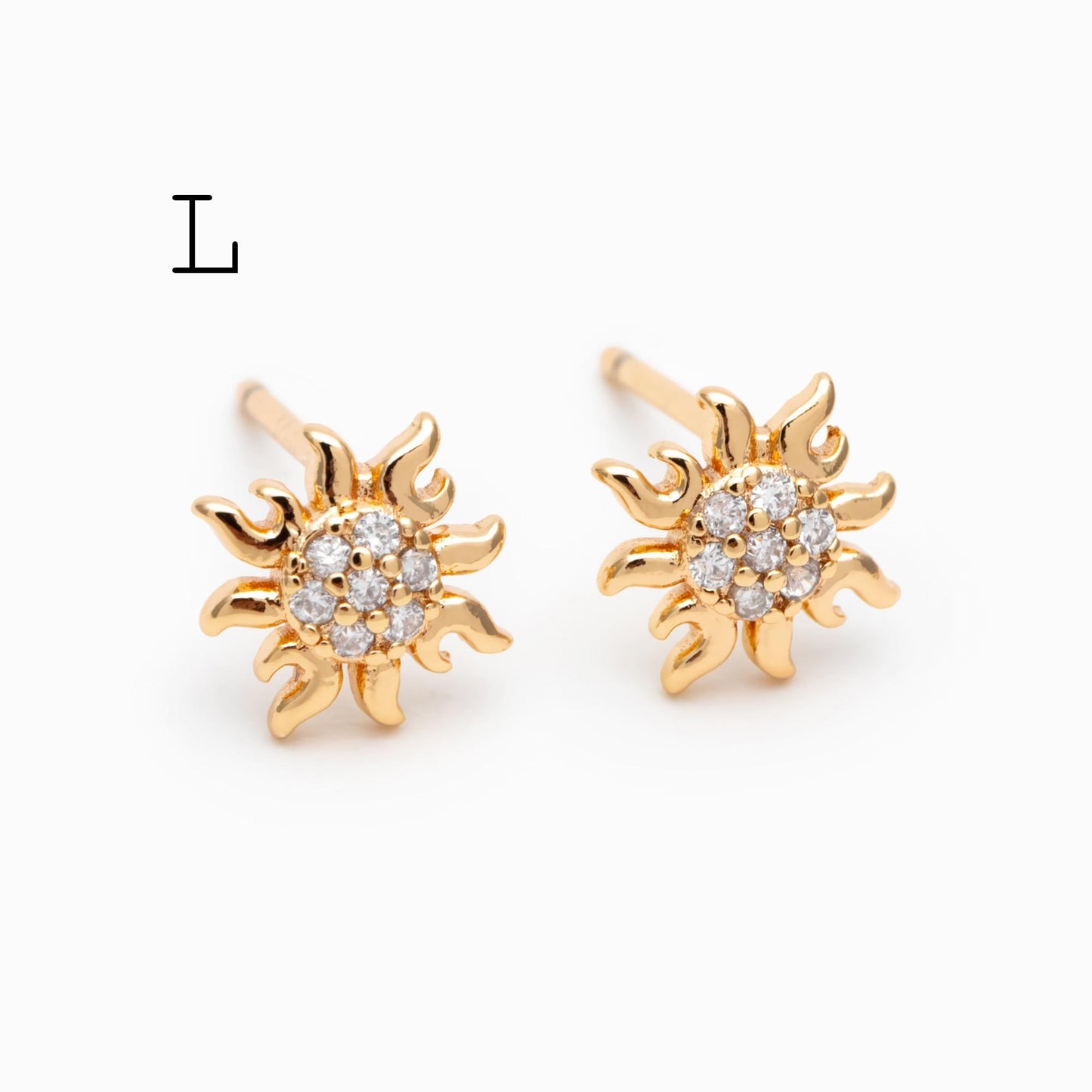 10pcs Minimalist Gold Stud Earring - Sun, Moon, Star Styles (#GB-3041)