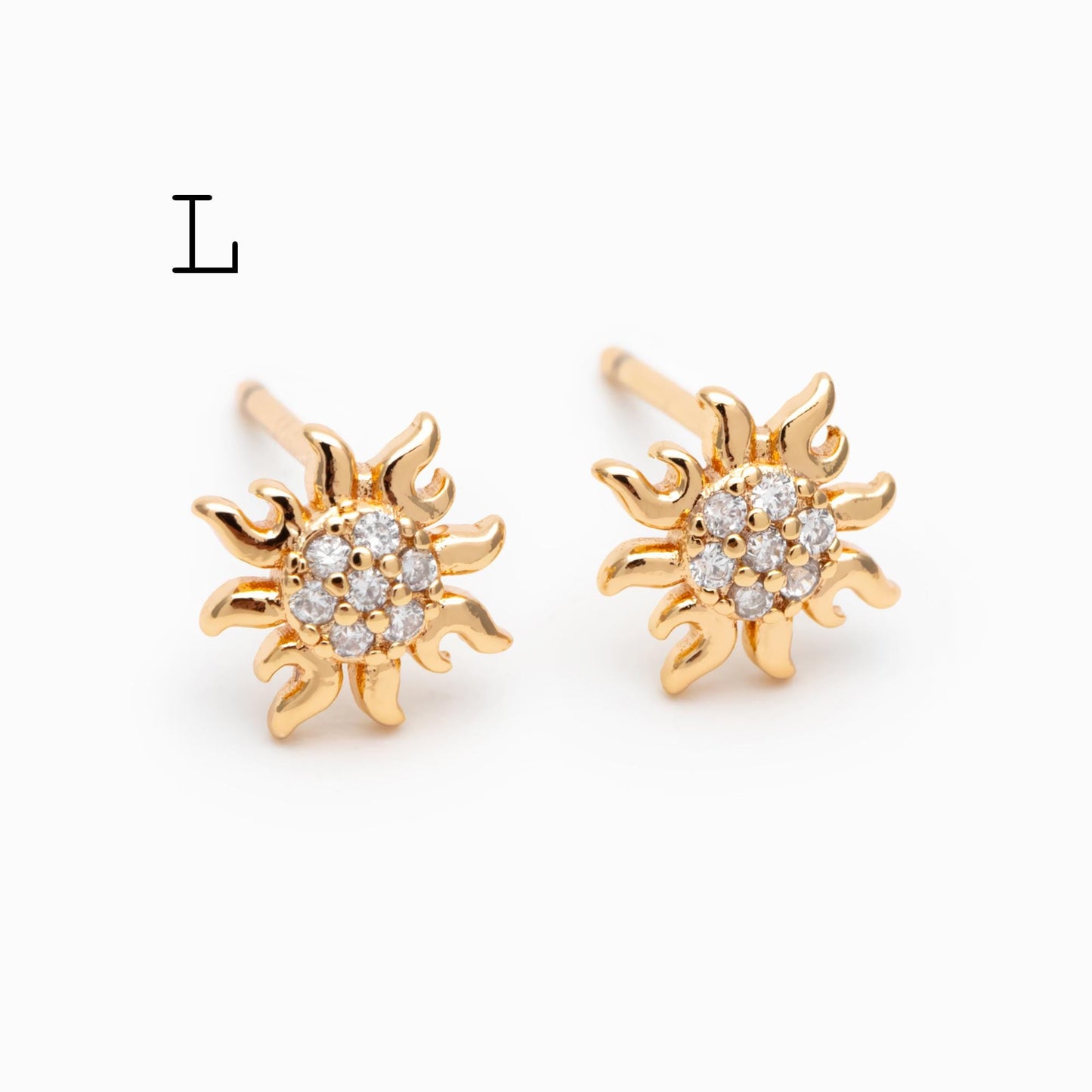 10pcs Minimalist Gold Stud Earring - Sun, Moon, Star Styles (#GB-3041)
