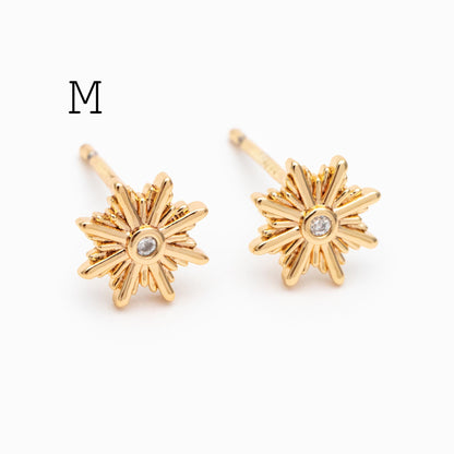 10pcs Minimalist Gold Stud Earring - Sun, Moon, Star Styles (#GB-3041)