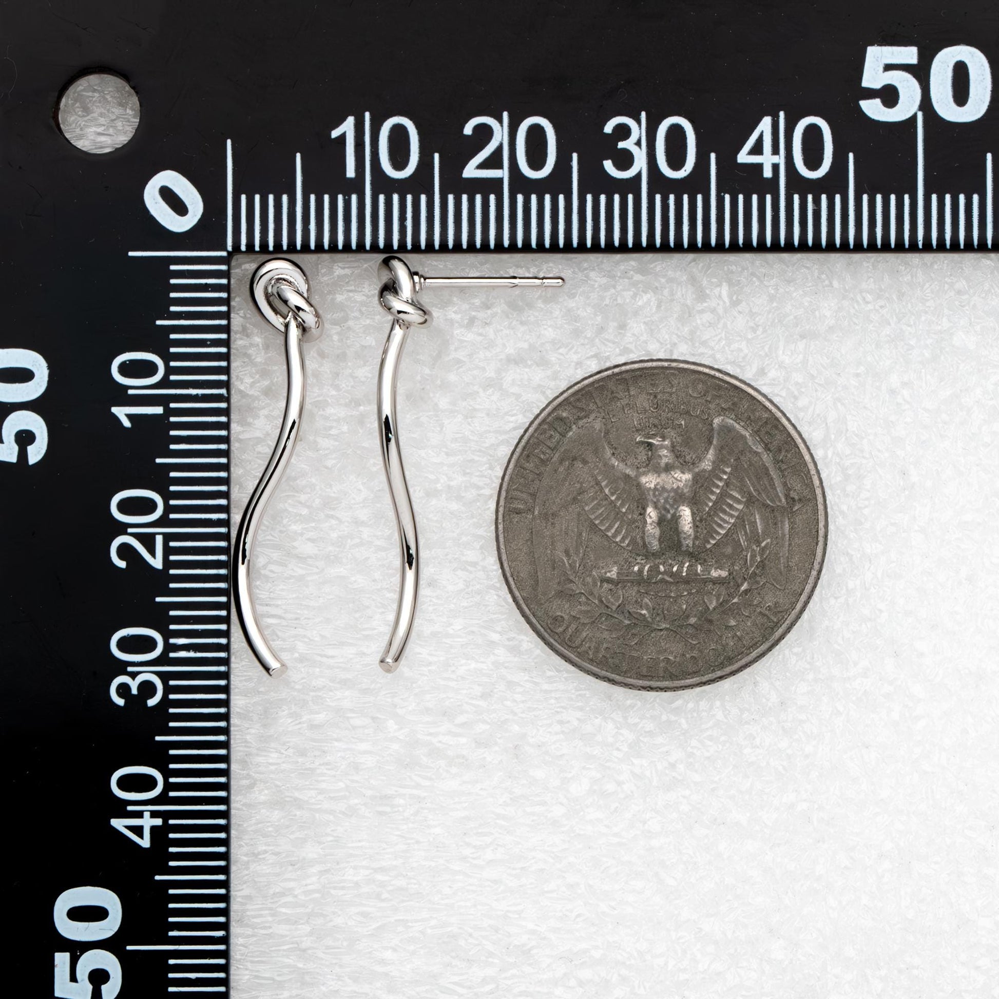 10pcs Silver Tone Knot Stud Earrings, Rhodium plated Brass, Minimalist Stud Earrings (GB-4693)