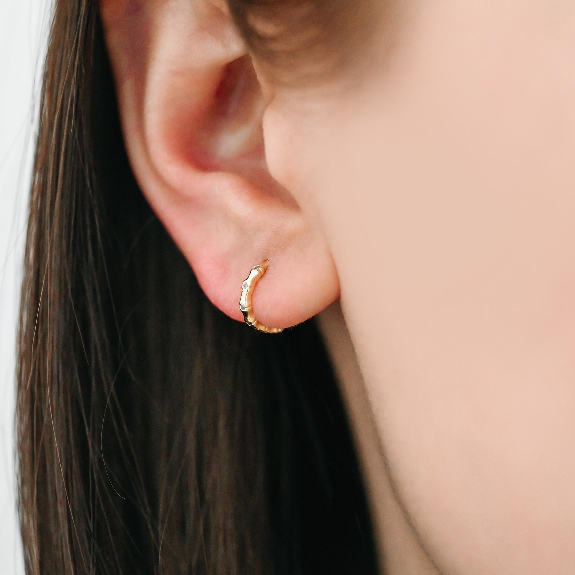 4pcs Minimalist Hoop Earrings, Gold/ Rhodium plated Huggie Earrings, Circle Earring (GB-2815)