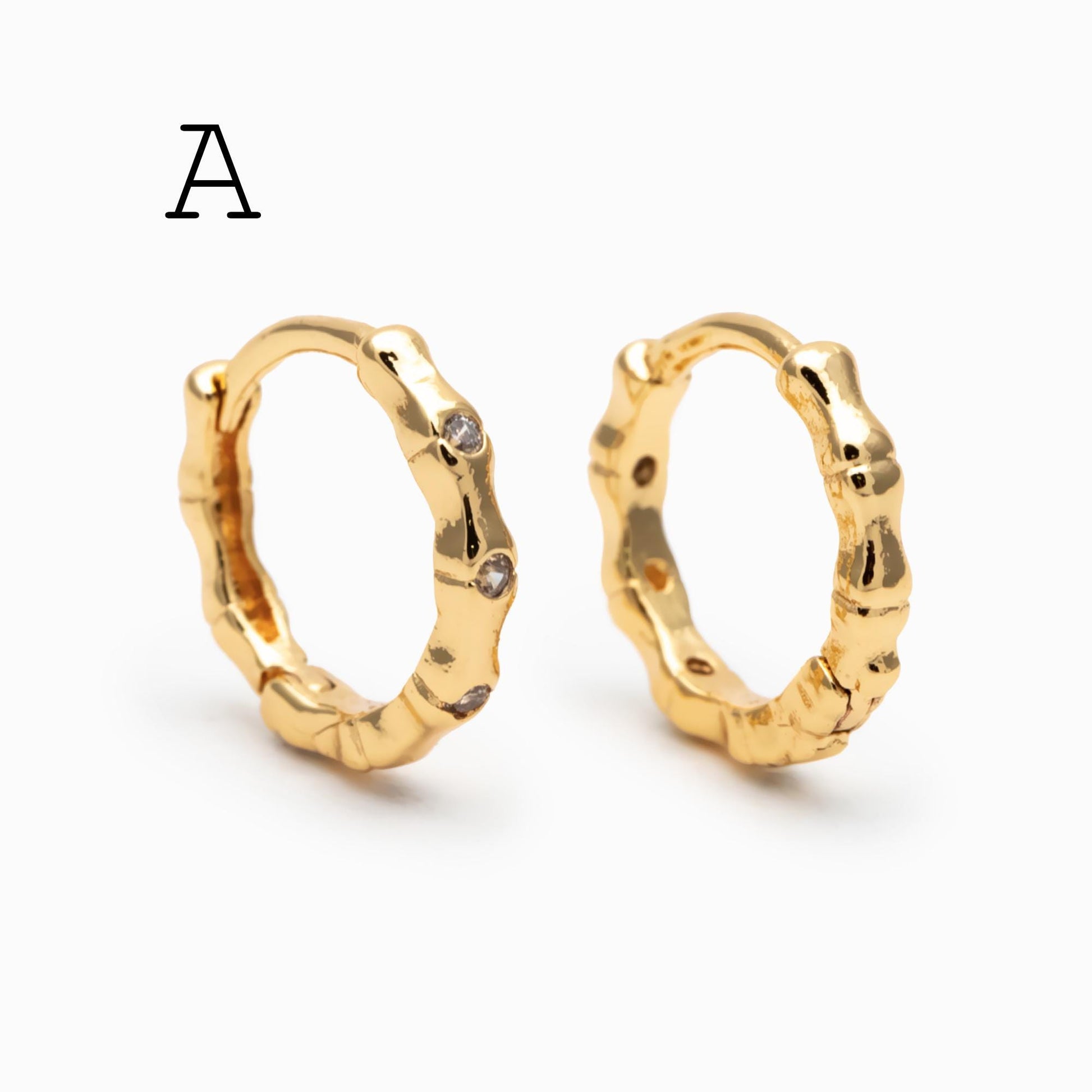4pcs Minimalist Hoop Earrings, Gold/ Rhodium plated Huggie Earrings, Circle Earring (GB-2815)