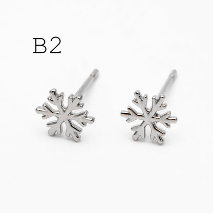 10pcs Gold/ Rhodium plated Brass Christmas Stud Earrings (GB-139)