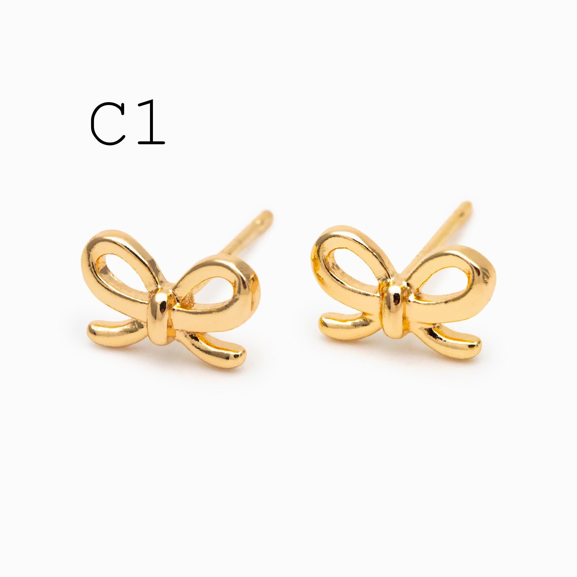 10pcs Gold/ Rhodium plated Brass Christmas Stud Earrings (GB-139)