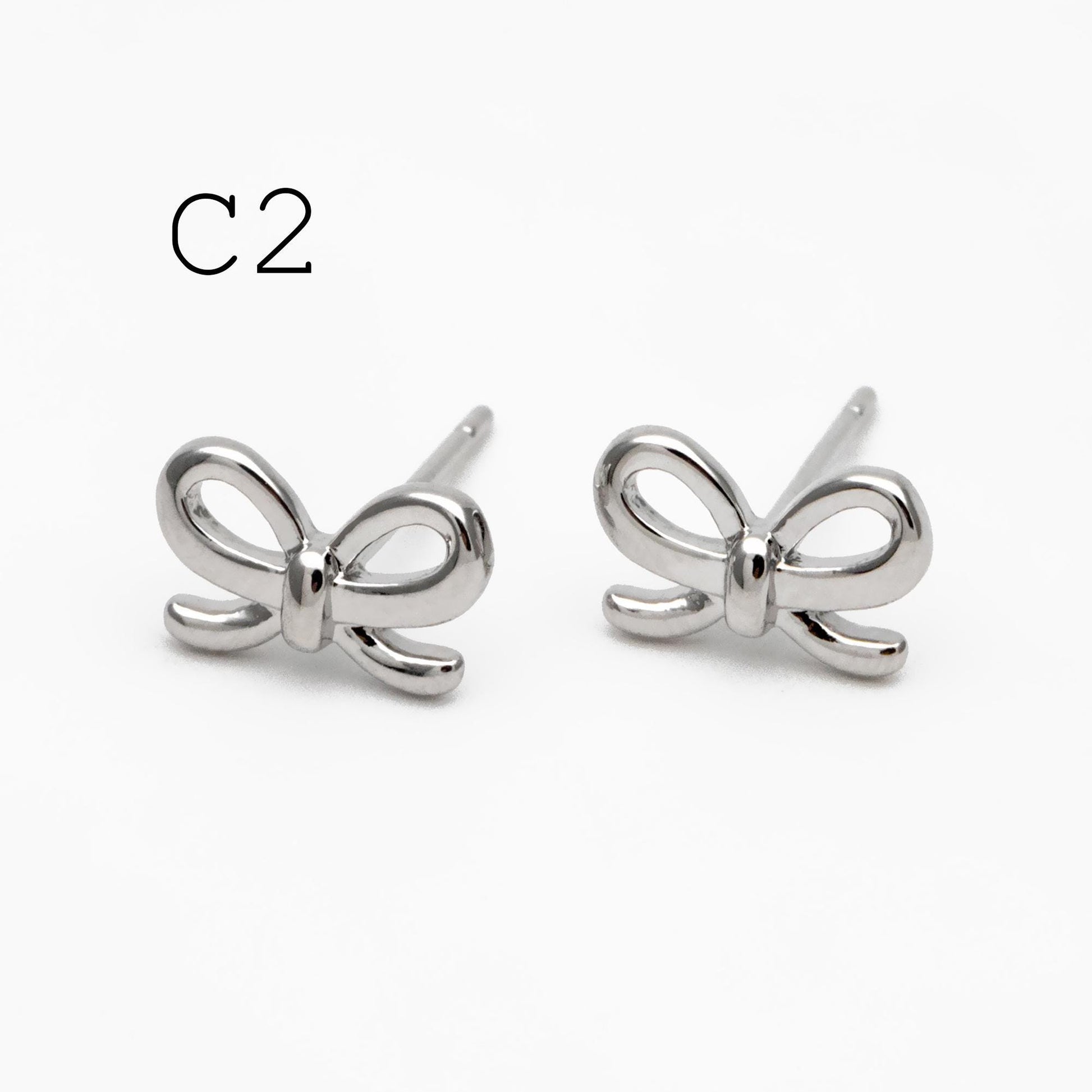 10pcs Gold/ Rhodium plated Brass Christmas Stud Earrings (GB-139)