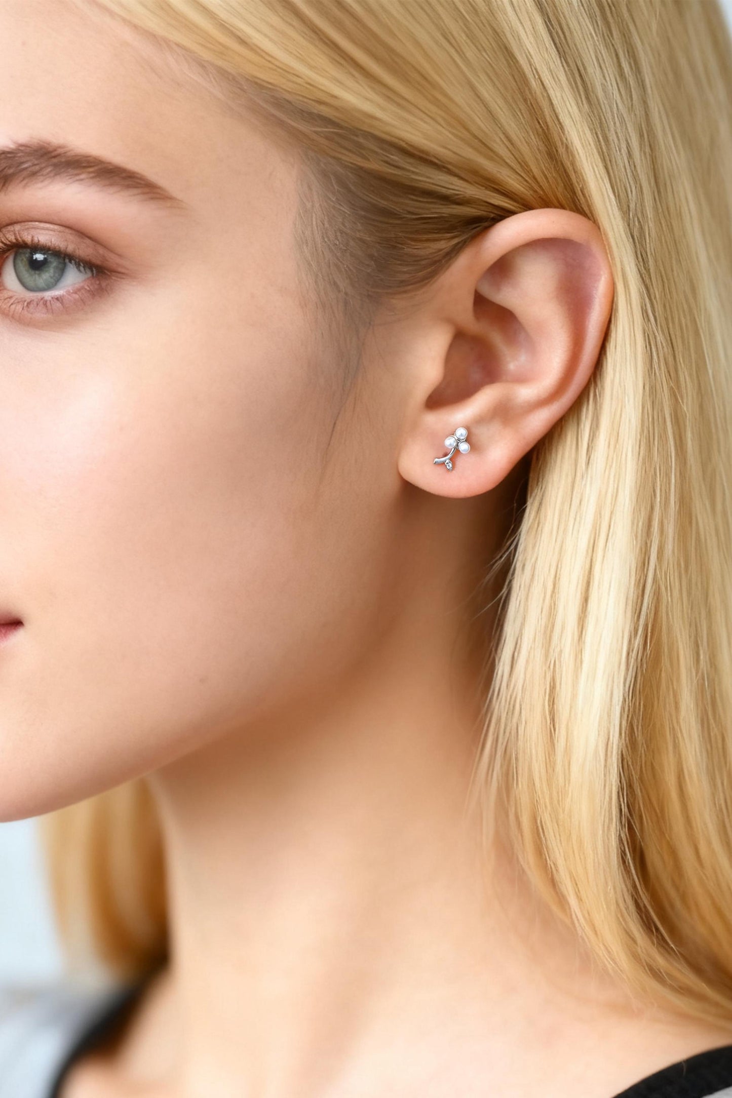 10pcs Gold/ Silver Faux Pearl Earrings, 18K Real Gold/ Rhodium Plated Brass, Dainty Stud Earring (#GB-4681)
