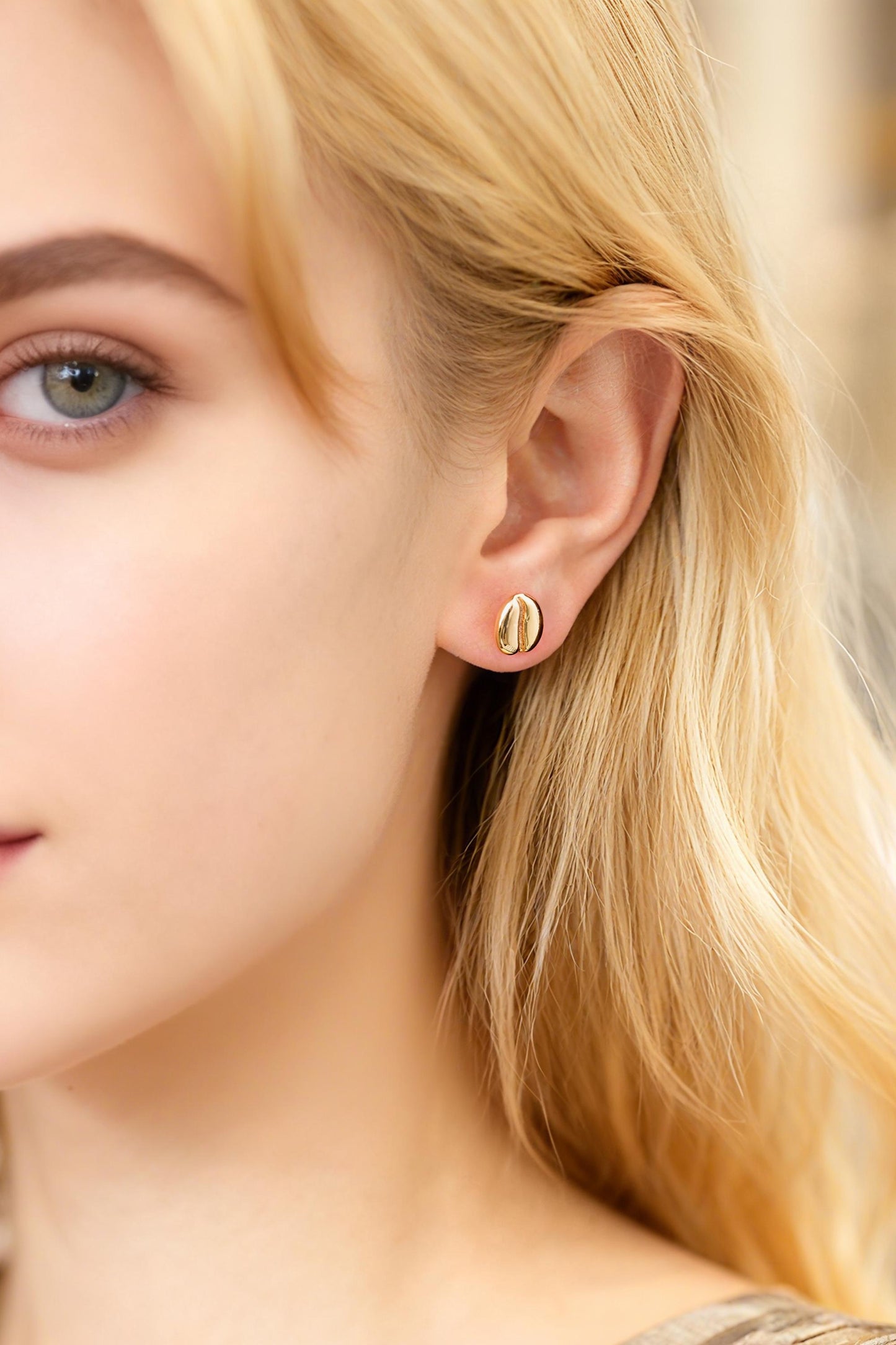 10pcs Gold/ Silver Nut Charms Earrings, 18K Real Gold/ Rhodium Plated Brass, Dainty Stud Earring (#GB-4685)