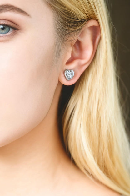 10pcs Gold/ Rhodium plated Geometric Earring: Oval/ Heart/ Honeycomb Stud Earrings (GB-4618)