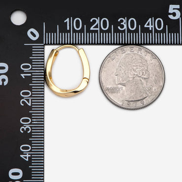 10pcs Gold/ Silver Twist Oval Earrings, Oval huggie earrings (GB-1656-E)