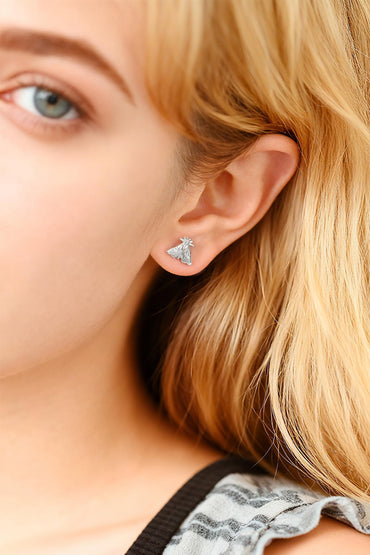 10pcs Gold / Silver Moth Earrings, Dianty Moth Earring Studs, Jewelry Supplies (GB-4686)