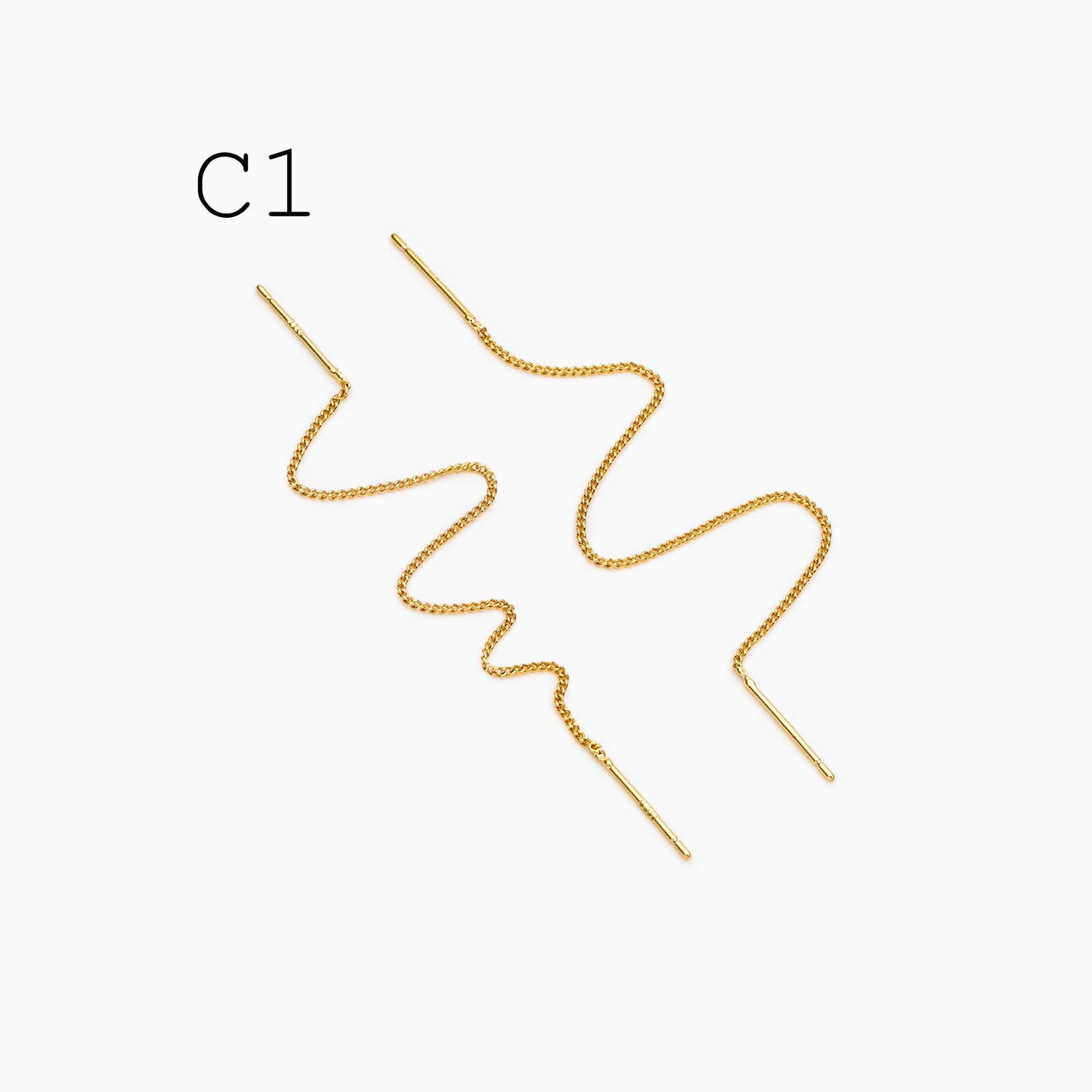 10pcs Gold/ Silver Ear Threader Earrings, Minimalist Style (GB-1735)