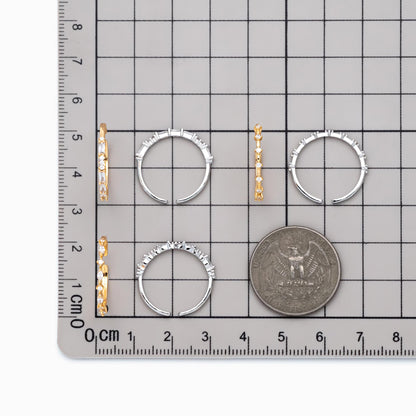 4pcs CZ Pave Finger Ring, Gold/ Rhodium plated Brass, Gift for Her, Stackable Ring, Minimalist Ring(#GB-4687)