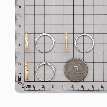 4pcs CZ Pave Finger Ring, Gold/ Rhodium plated Brass, Gift for Her, Stackable Ring, Minimalist Ring(#JZ-025)