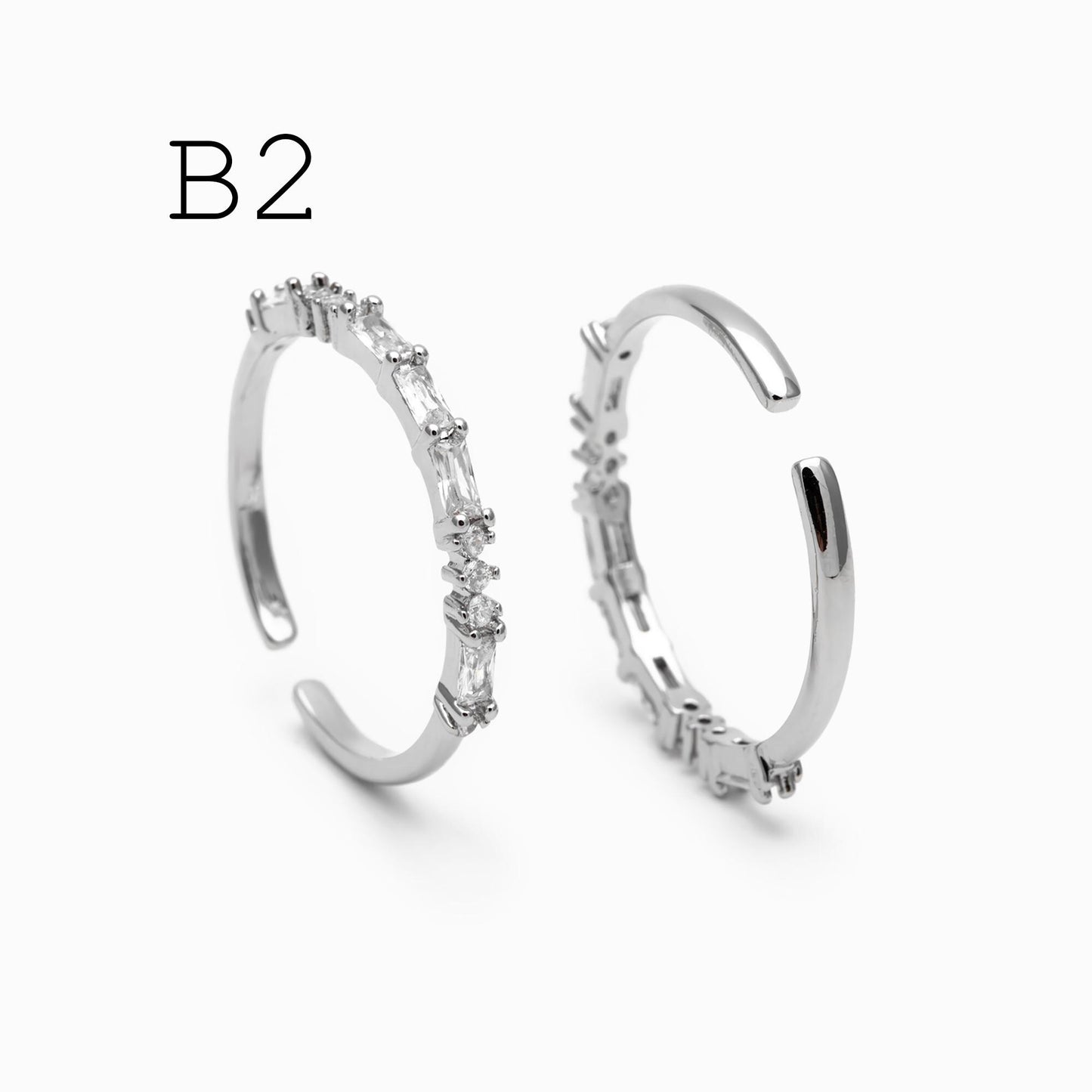 4pcs CZ Pave Finger Ring, Gold/ Rhodium plated Brass, Gift for Her, Stackable Ring, Minimalist Ring(#GB-4687)