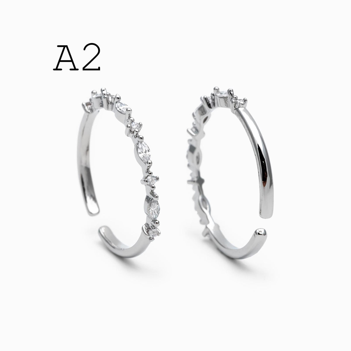 4pcs CZ Pave Finger Ring, Gold/ Rhodium plated Brass, Gift for Her, Stackable Ring, Minimalist Ring(#JZ-025)