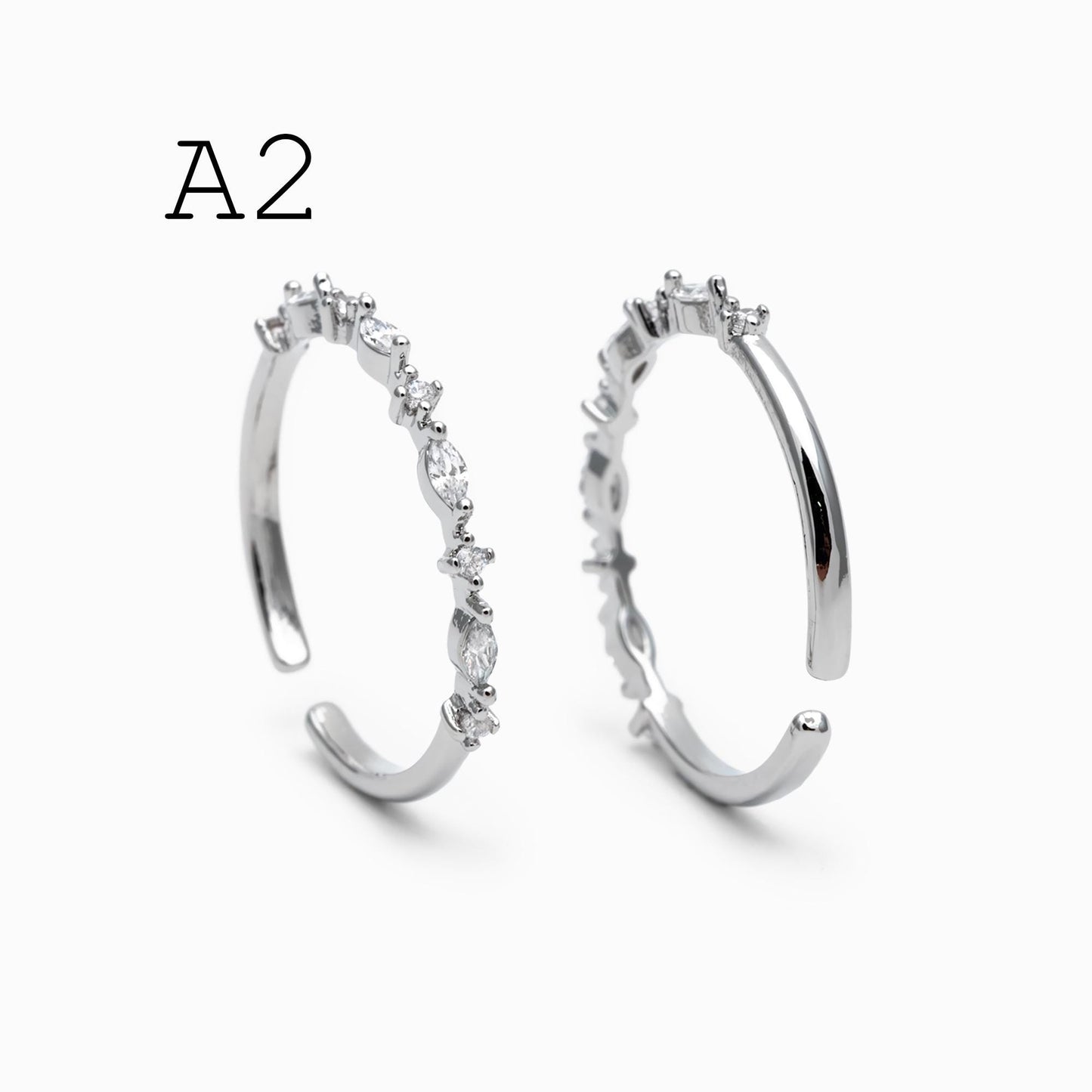 4pcs CZ Pave Finger Ring, Gold/ Rhodium plated Brass, Gift for Her, Stackable Ring, Minimalist Ring(#JZ-025)