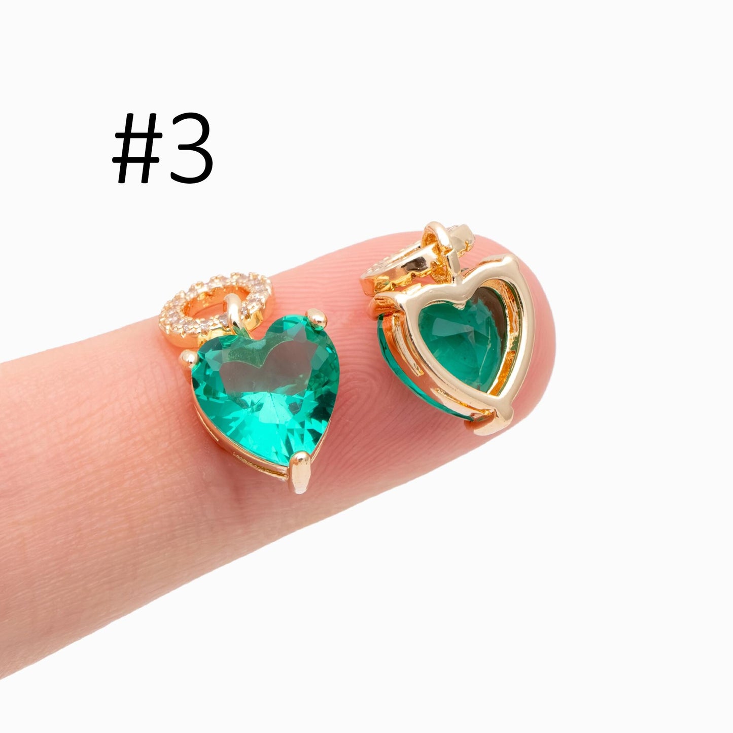 4pcs CZ Pave Gold Geometric Charms, Gold Plated Brass Crystal Charms, Diy Jewelry Making Supplies (GB-3850)