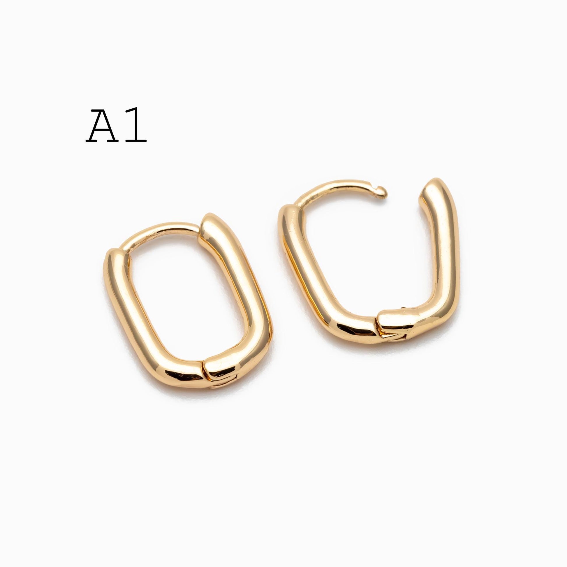 10pcs Gold/ Silver tone Oval Leverback Ear Hooks 14x10mm, Gold/ Rhodium plated on Brass, Earring Hoop Components (GB-1656)