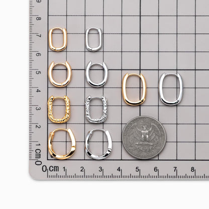 10pcs Gold/ Silver tone Oval Leverback Ear Hooks 14x10mm, Gold/ Rhodium plated on Brass, Earring Hoop Components (GB-1656)