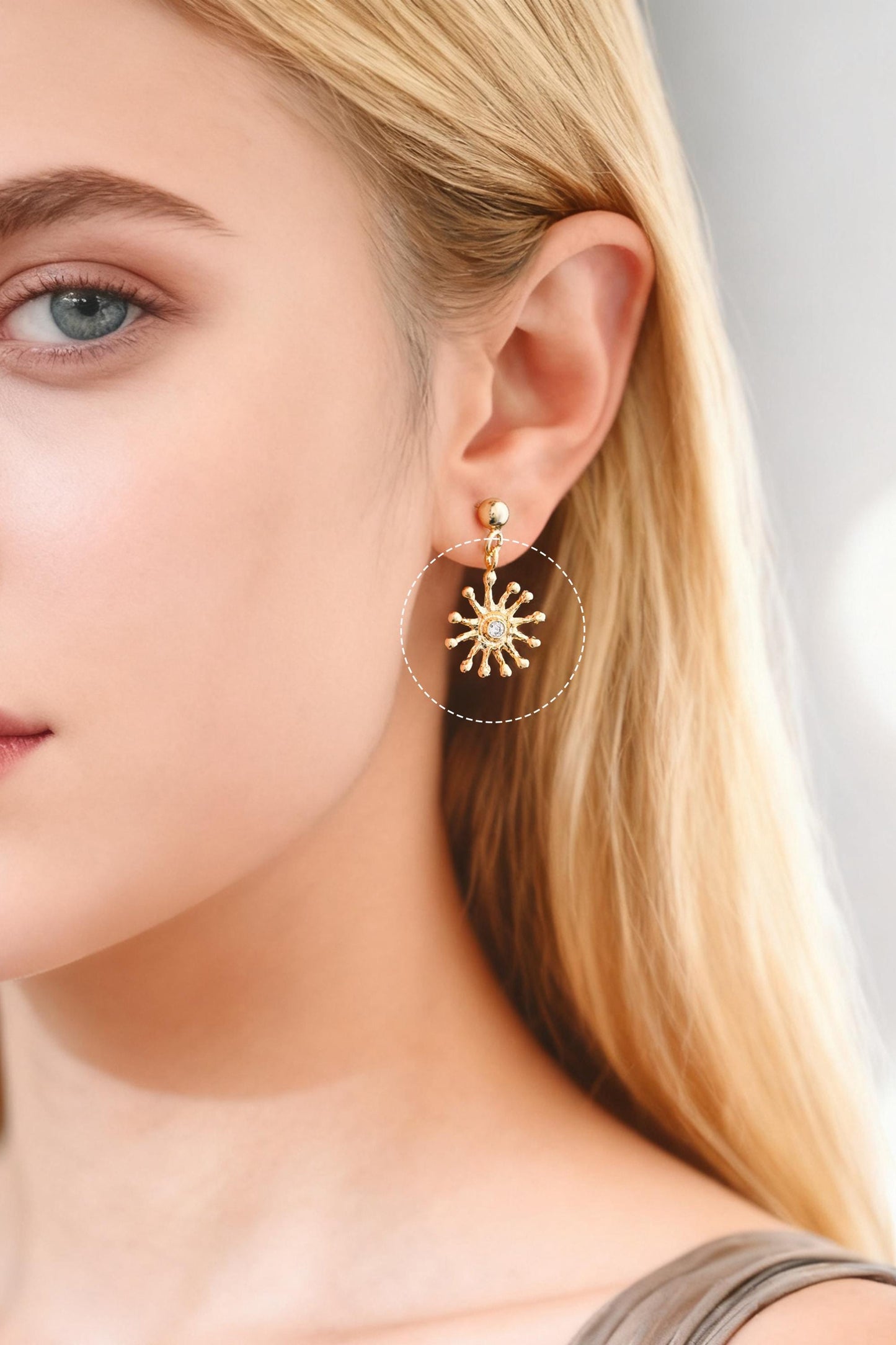 10pcs CZ Pave Gold Sun Charms, Sun Pendants, Jewelry Making, Diy Material, Jewelry Supplies (GB-1658-I)