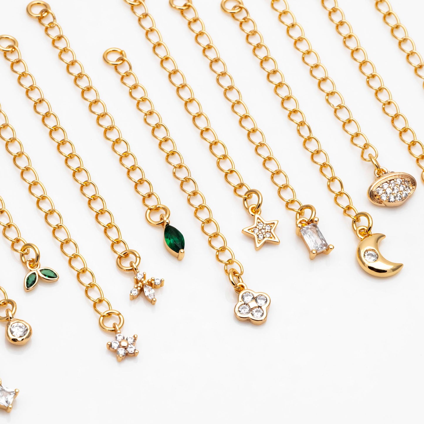 4pcs Gold/ Silver Tone Lobster Claw Clasps with Extender Chain , Gold/ Rhodium plated Brass, Necklace Bracelet Extension Chain (GB-4711)