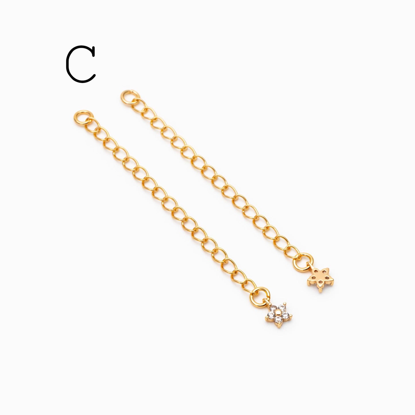 4pcs Gold/ Silver Tone Lobster Claw Clasps with Extender Chain , Gold/ Rhodium plated Brass, Necklace Bracelet Extension Chain (GB-4711)