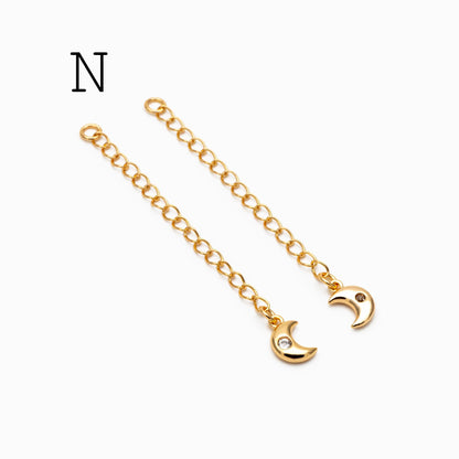 4pcs Gold/ Silver Tone Extender Chain, Gold/ Rhodium plated Brass, Necklace Bracelet Extension Chain (GB-4711)
