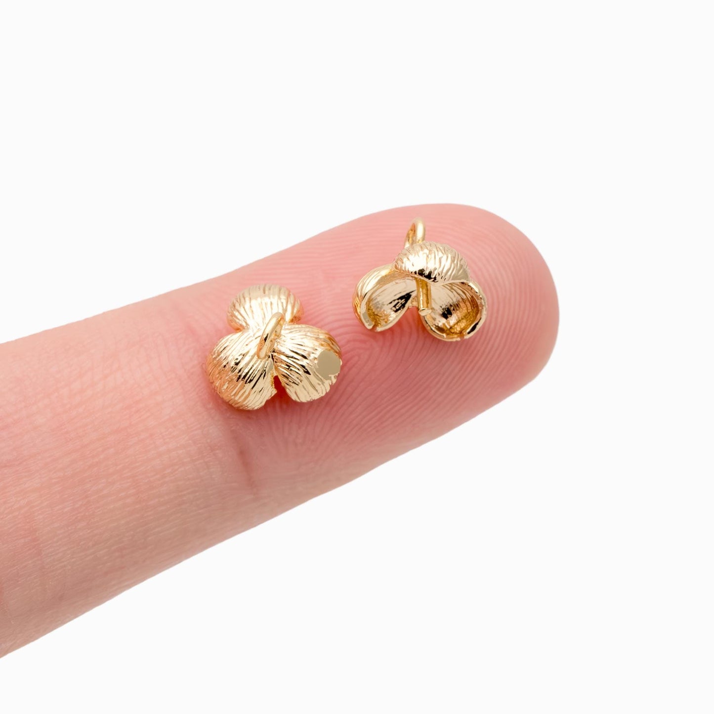 10pcs Gold/ Silver Tone Flower Bud Charms , 18K Gold plated Brass, Dainty Earring Charms (GB-1103)