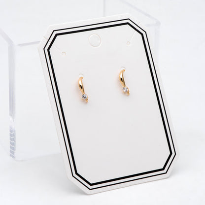 10pcs CZ Pave Gold Earring Hooks, 18K Gold Plated Brass Earwires, Craft Earring Components (GB-2974)